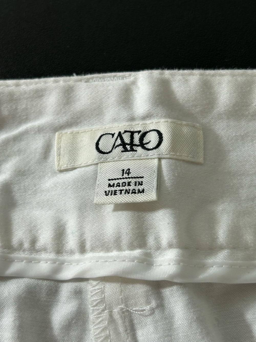 Cato White Straight Leg Pants Size 14 | Cropped Ankle Cotton Stretch Trousers - Picture 3 of 8